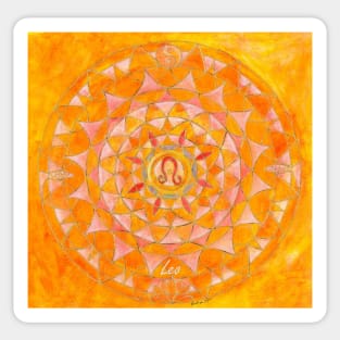 Leo horoscope free-hand mandala - Renate van Nijen Sticker